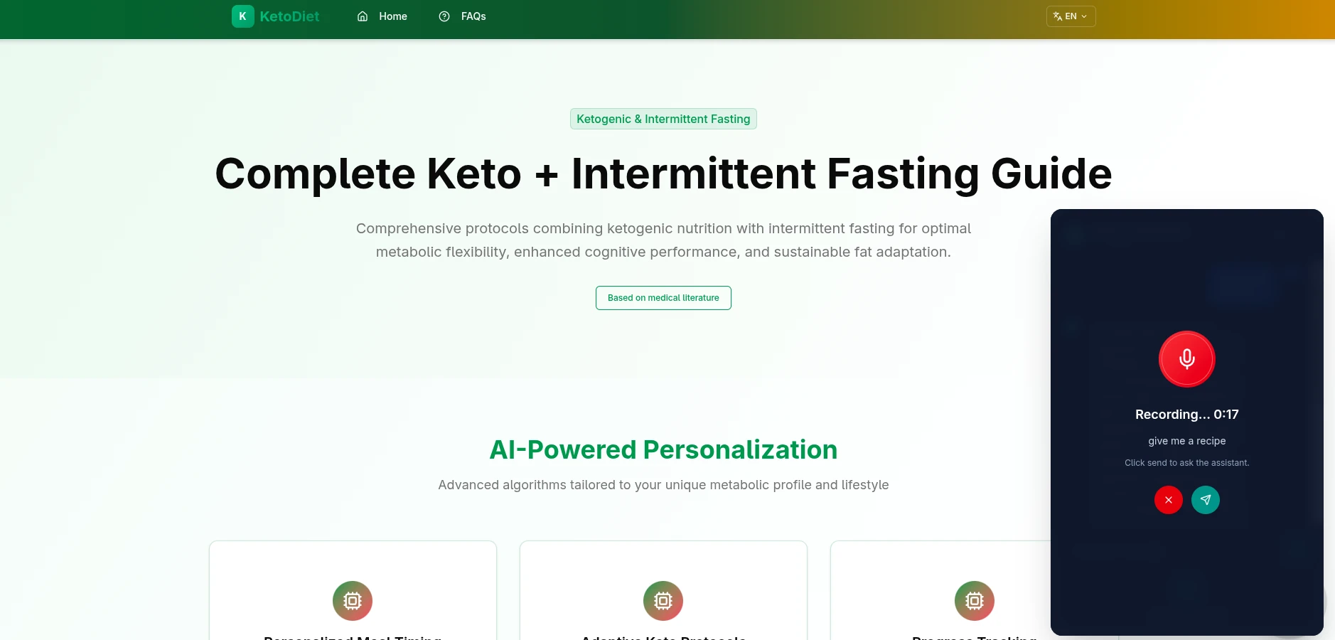 RAG Keto Assistant Features