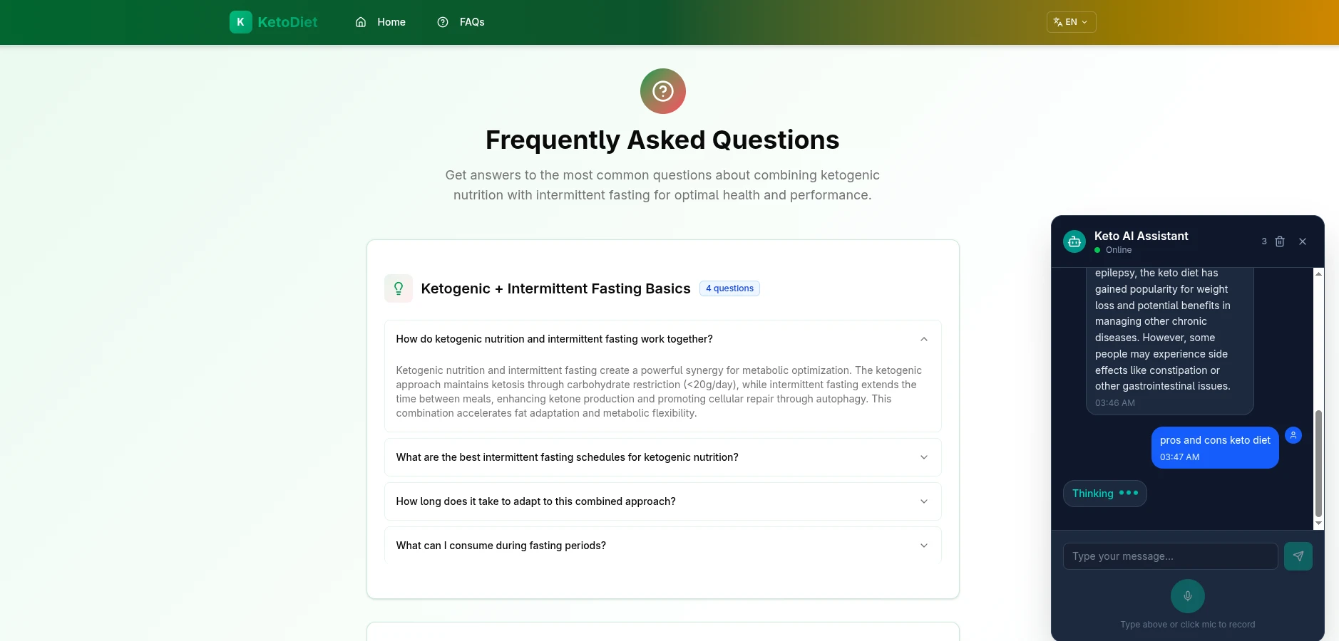 RAG Keto Assistant Analytics
